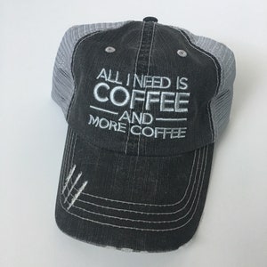 Hats Women. Coffee Hat. Mom Gift. Mother&#39;s Day Gift. Distressed Hats. Women Distressed Hats. Baseball Caps. Coffee Lover. Coffee Hat Womens.