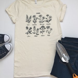 Flower Shirt. Plant Shirt. Wildflower Shirt. Plant Lady Shirt. Gardening Shirt. Garden Tshirt. Crazy Plant Lady. Adopt a Plant. Womens Tees image 6