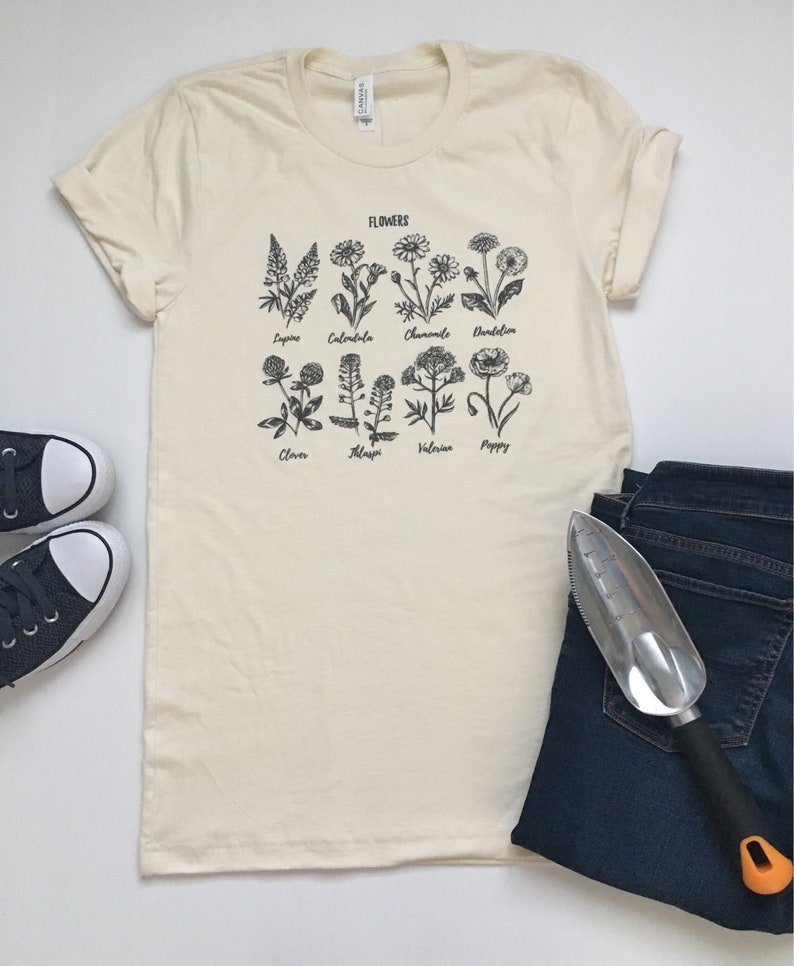 Flower Shirt. Plant Shirt. Wildflower Shirt. Plant Lady Shirt. Gardening Shirt. Garden Tshirt. Crazy Plant Lady. Adopt a Plant. Womens Tees image 6