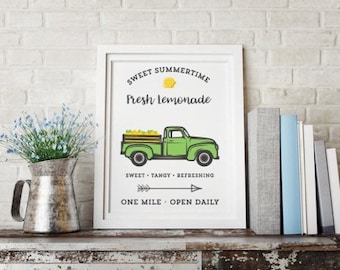 Farmhouse Lemon Decor. Lemon Truck svg. Vintage Truck Decor. Instant Download. Farmhouse Decor. Lemon Truck Printable.