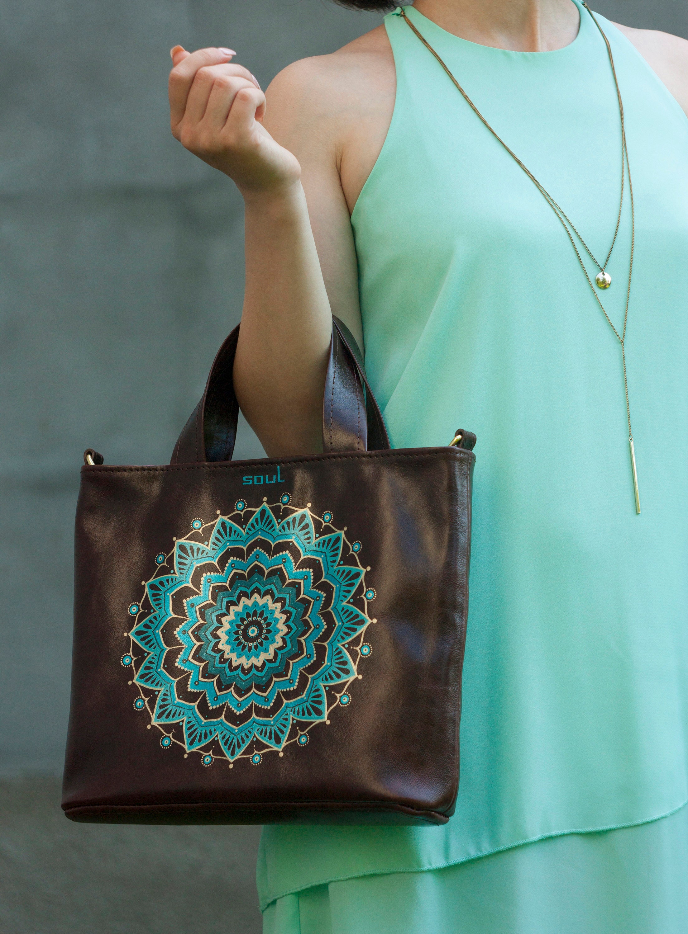 Brown Leather Bag Woman Leather Handbag Brown Shoulder Bag | Etsy