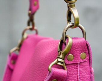 Pink Mini Handbag Women Soft Leather Crossbody Bag Small 