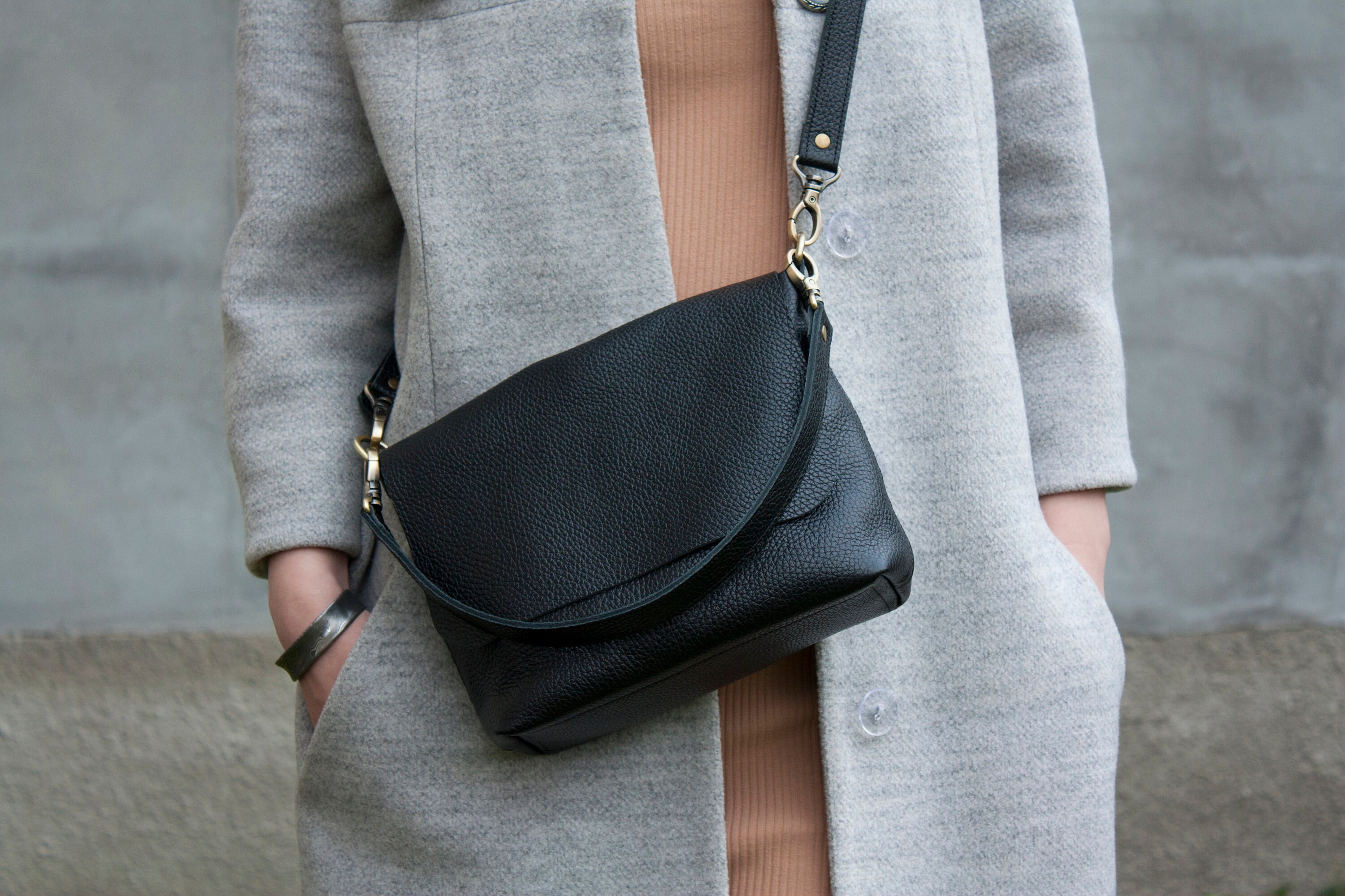Minimalist leather bag cheap