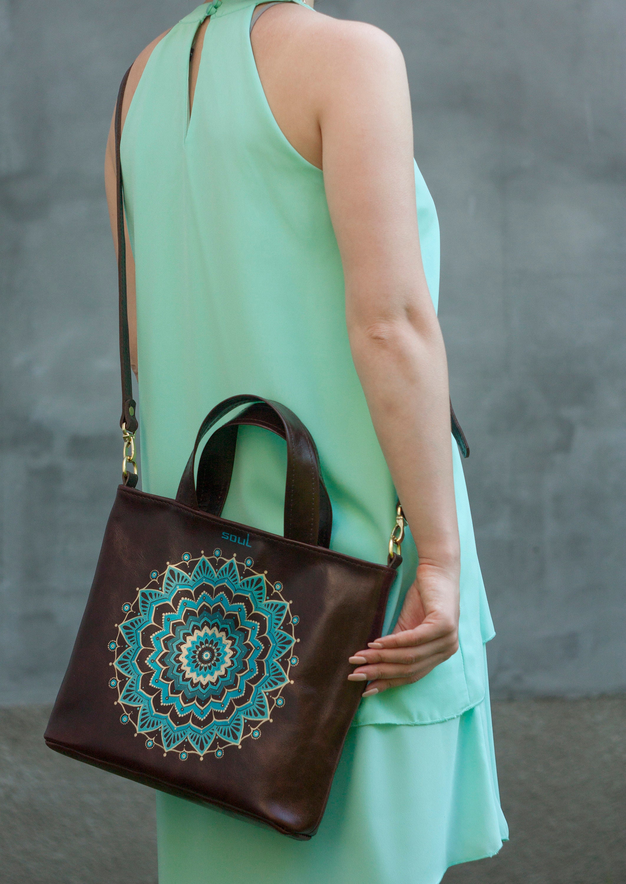 Brown Leather Bag Woman Leather Handbag Brown Shoulder Bag | Etsy