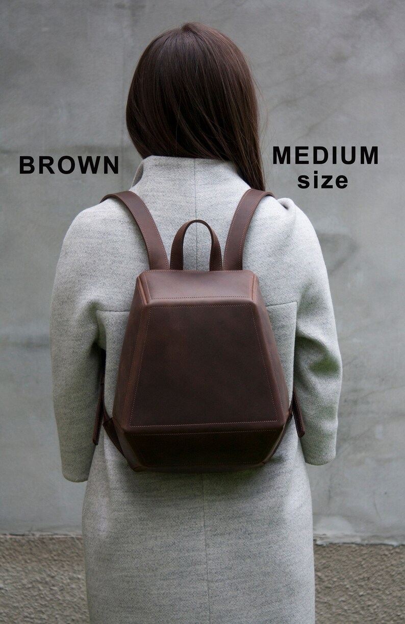 Mini Anti Theft Backpack Women Leather Geometry Shape Rucksack Vacation Purse Unique Satchel Travel Safe Backpack Perfect Gift Idea image 8