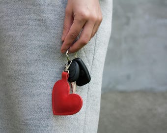 Portachiavi A Cuore In Pelle Vera E Legno - Regalo San Valentino Originale Per Lei E Lui, Portachiavi Personalizzato Con Sacchetto Regalo Incluso, Antico Effetto Bronzo