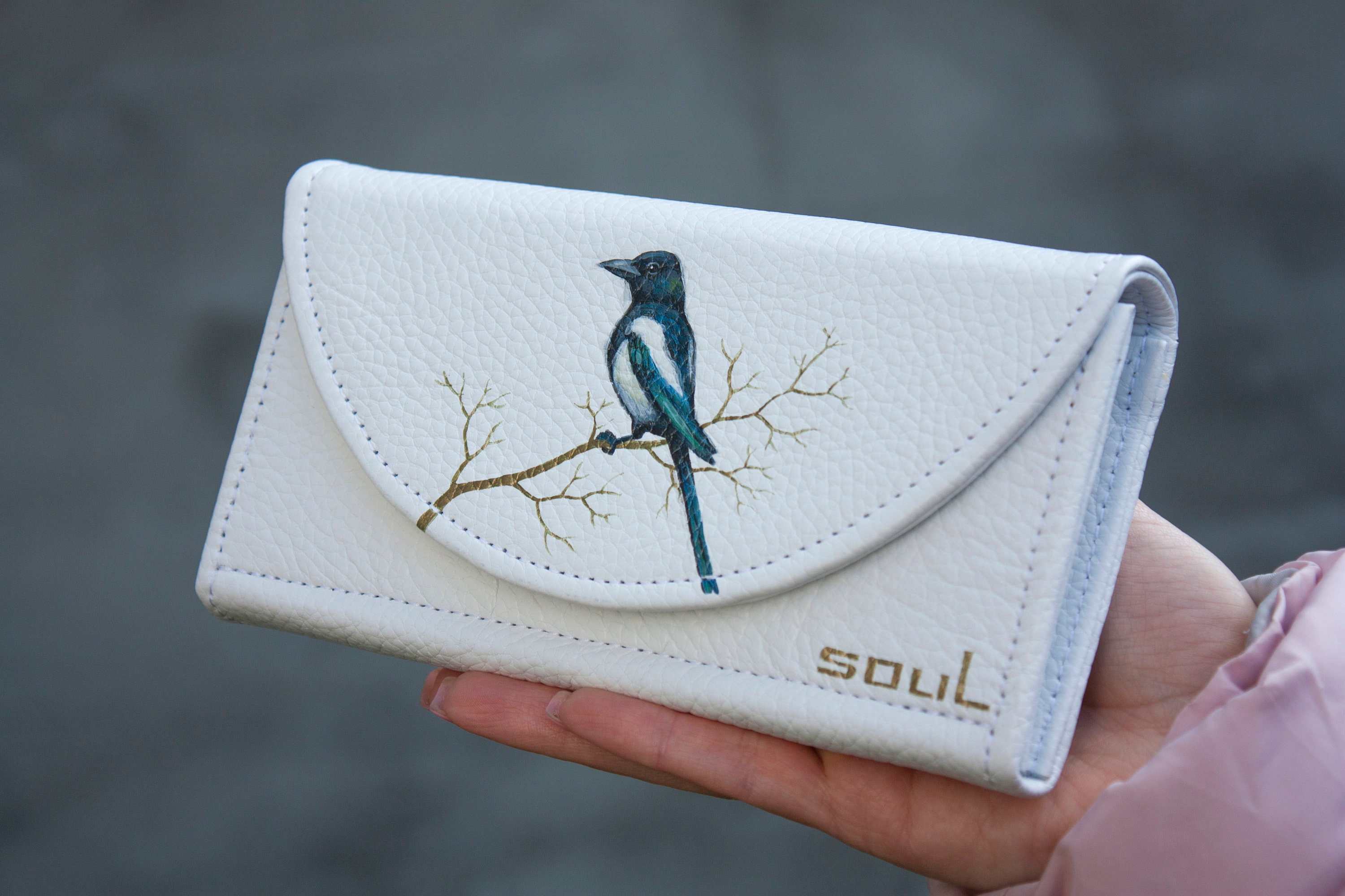 ●vunque● Magpie Card Wallet Magpie Card Wallet Light beige Designer fashion, Seoul-fully created | W Concept