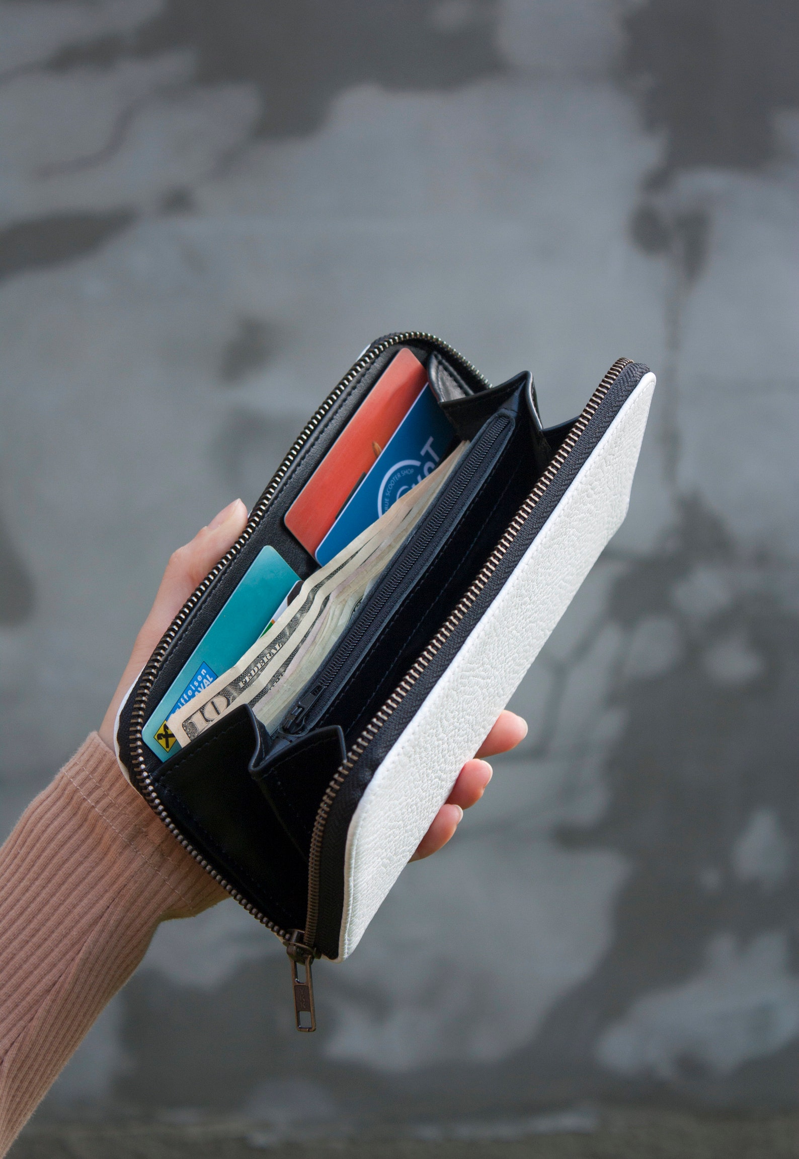 Women Shoulder Bag and Wallet Real Leather Set White Large Etsy