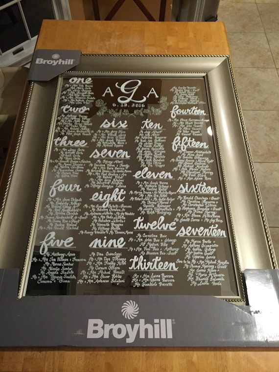 Mirror Seating Chart For Wedding