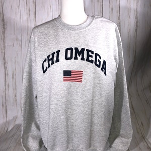 Chi Omega w/Flag Sorority Sweatshirt