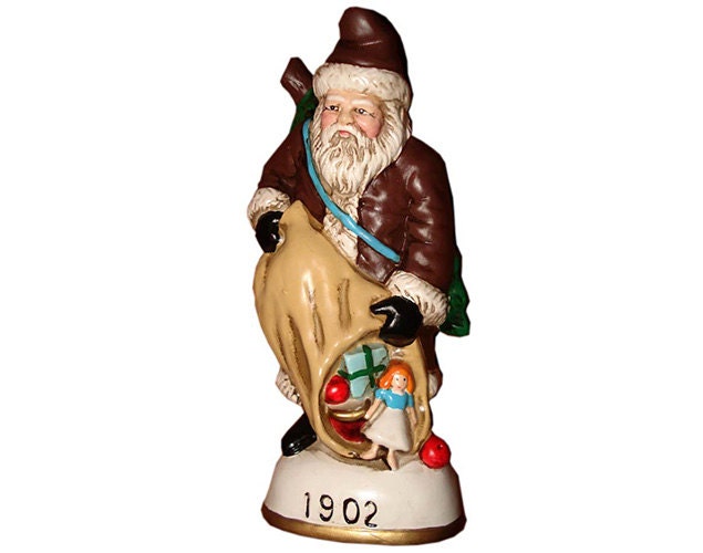 Décoration Père Noël figurine statue poupée de collection Santa Claus blanc  37cm