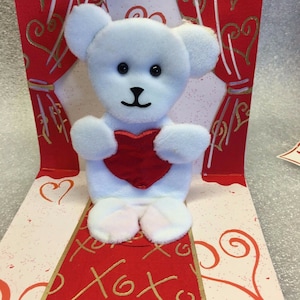 PopShots 3D Pop-Up Tarjeta del Día de San Valentín con sobre de correo - Teddy Bear