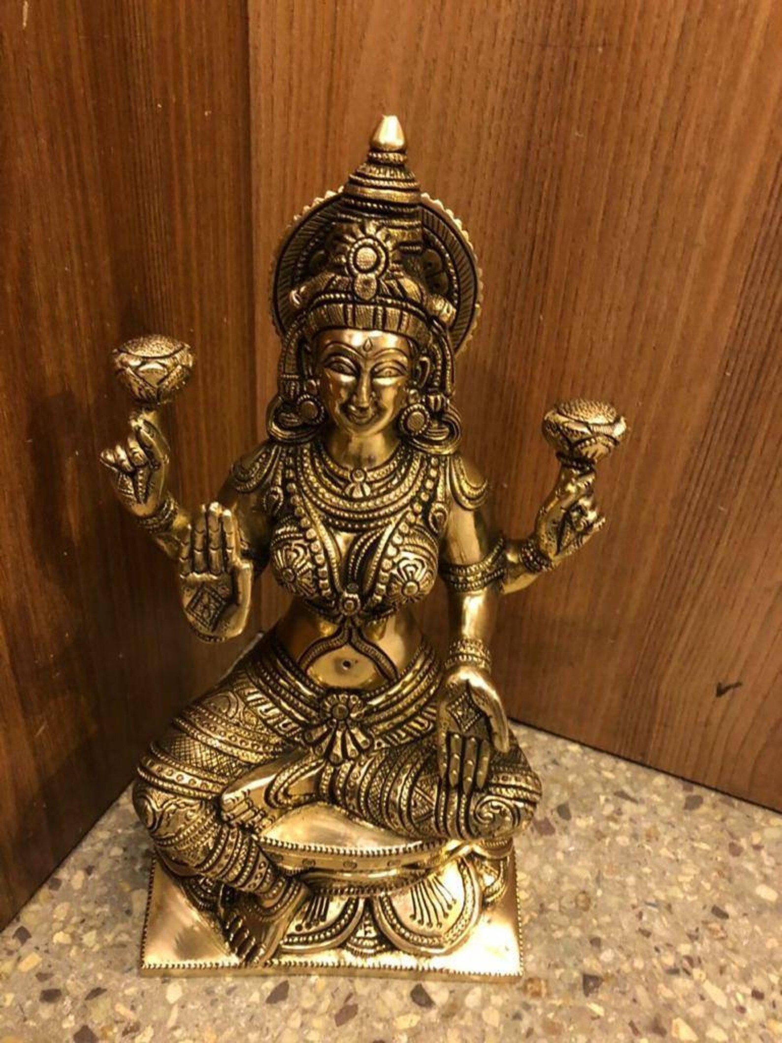 Brass Lakshmi Idol Laxmi Statue For Religious Home Office Etsy
