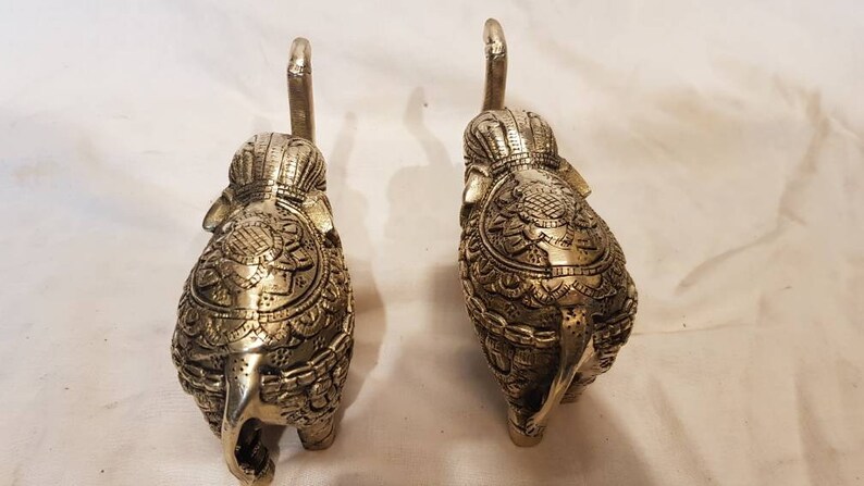 SapnaArts Brass Fengshui Vastu Home Decor Elephant pair 4