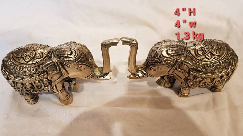 SapnaArts Brass Fengshui Vastu Home Decor Elephant pair 4