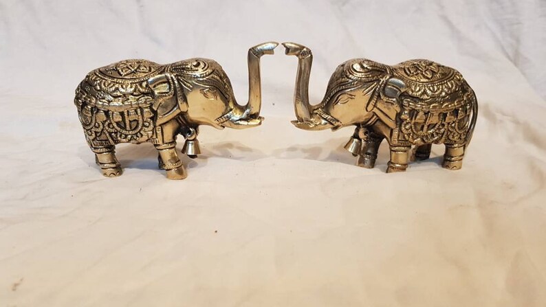 SapnaArts Brass Fengshui Vastu Home Decor Elephant pair 4
