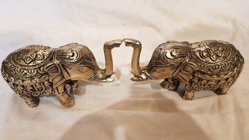 SapnaArts Brass Fengshui Vastu Home Decor Elephant pair 4