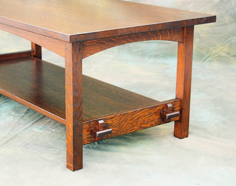 Mission Quarter Sawn White Oak Coffee Table with Tusk FREE Etsy