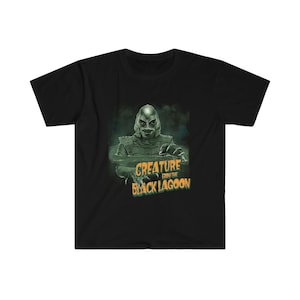 Creature From The Black Lagoon Retro Style Unisex Softstyle T-Shirt, Monster Horror Mens Woman&#39;s Tee