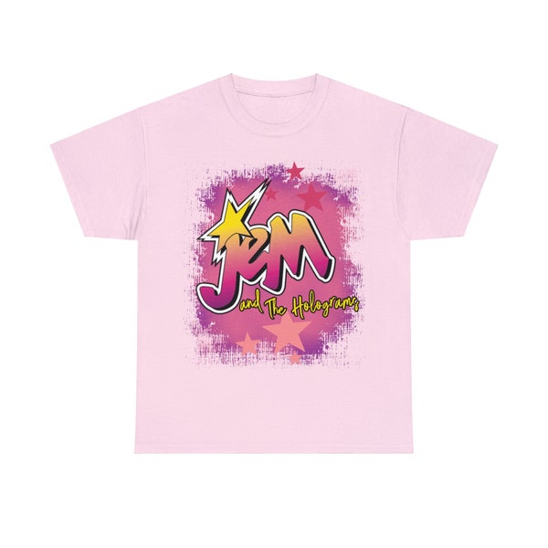 JEM and the Holograms Unisex Heavy Cotton Tee, 80s Saturday Morning Cartoon Shirt, 80s Pop Culture Shirt, Retro Cartoon Gift