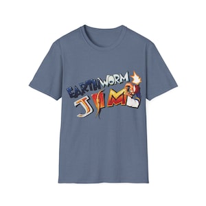 Regenworm Jim Retro videogame T-shirt Unisex Softstyle T-shirt