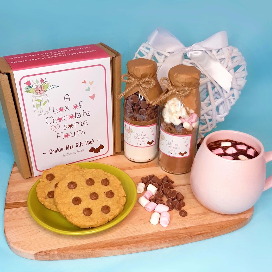 A Box of Chocolate and Some Flours Gift Pack. Cookie & Hot Choc Mixes