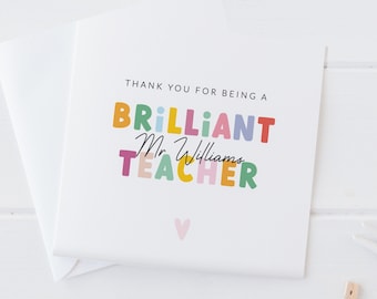 Brilliant TEACHER Card | Thank you, Teaching Assistant, School, Leaving Nursery, Gift
