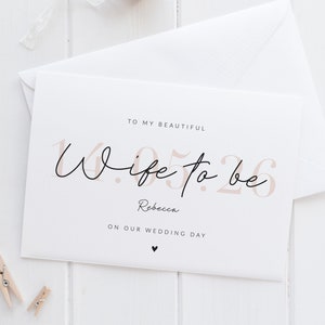 Cartão personalizado para esposa | Cartão para noiva | Cartão para o dia do casamento da esposa | Cartão para o casamento do noivo | Cartão para a futura esposa | Cartão para minha noiva | Holly