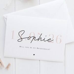 Voorstelkaart bruidsmeisje | Gepersonaliseerde kaart Will You Be My Bridesmaid | Bruidsmeisje | Bloemenmeisje | Ringdrager | Getuige | Hulst | Datum: