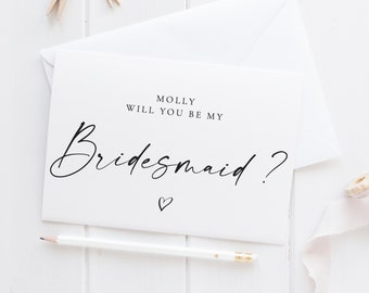 Personalised Will You Be My Bridesmaid Card | Bridesmaid Proposal Card | Maid of Honour | Witness | Flower Girl