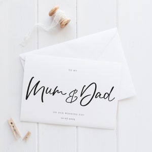 Carte du jour du mariage maman et papa | Carte de mariage des parents | Carte de remerciement des parents | Carte de remerciement de mariage | Maman et Papa | Hannah
