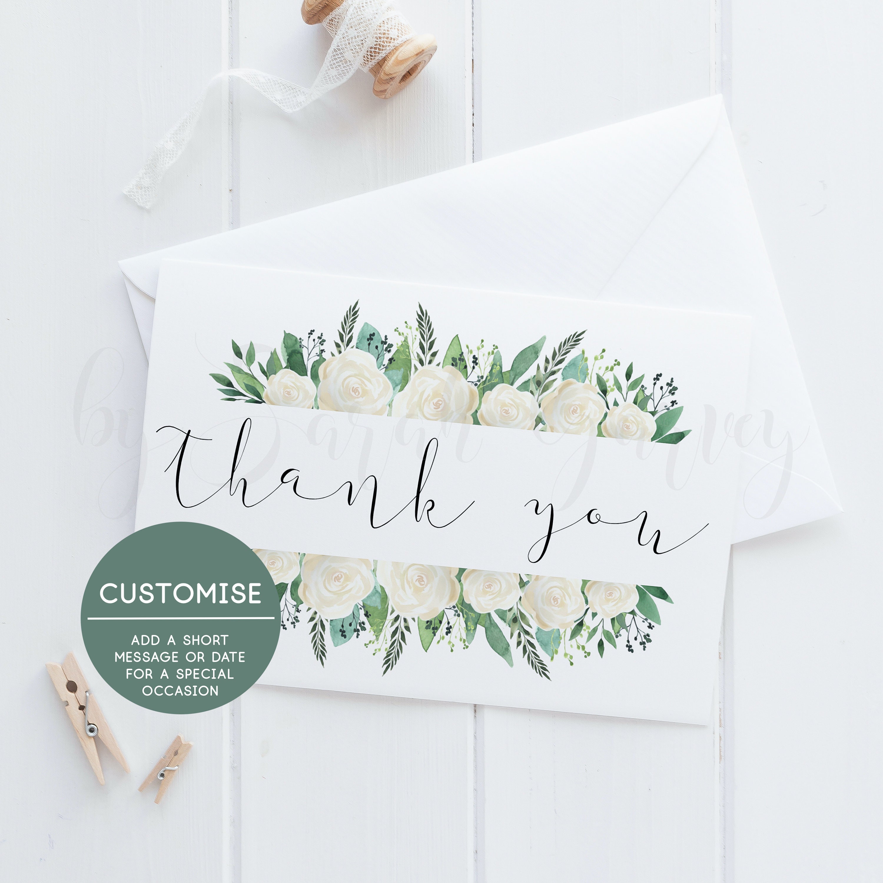 Thank You Cards Pack Personalised Thank You Cards Thank Etsy