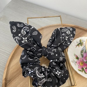 chouchou cheveux et serre-tête bandana Noir&Blanc