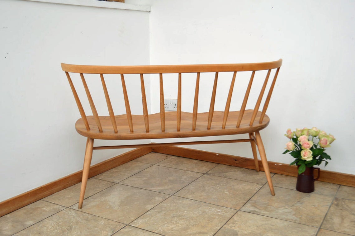 Vintage Ercol Loveseat / Bench 1960's Etsy