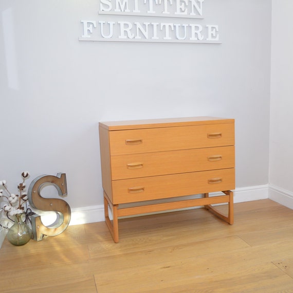 Stunning Blond G Plan Chest Of Drawers With Sculpted Legs Etsy