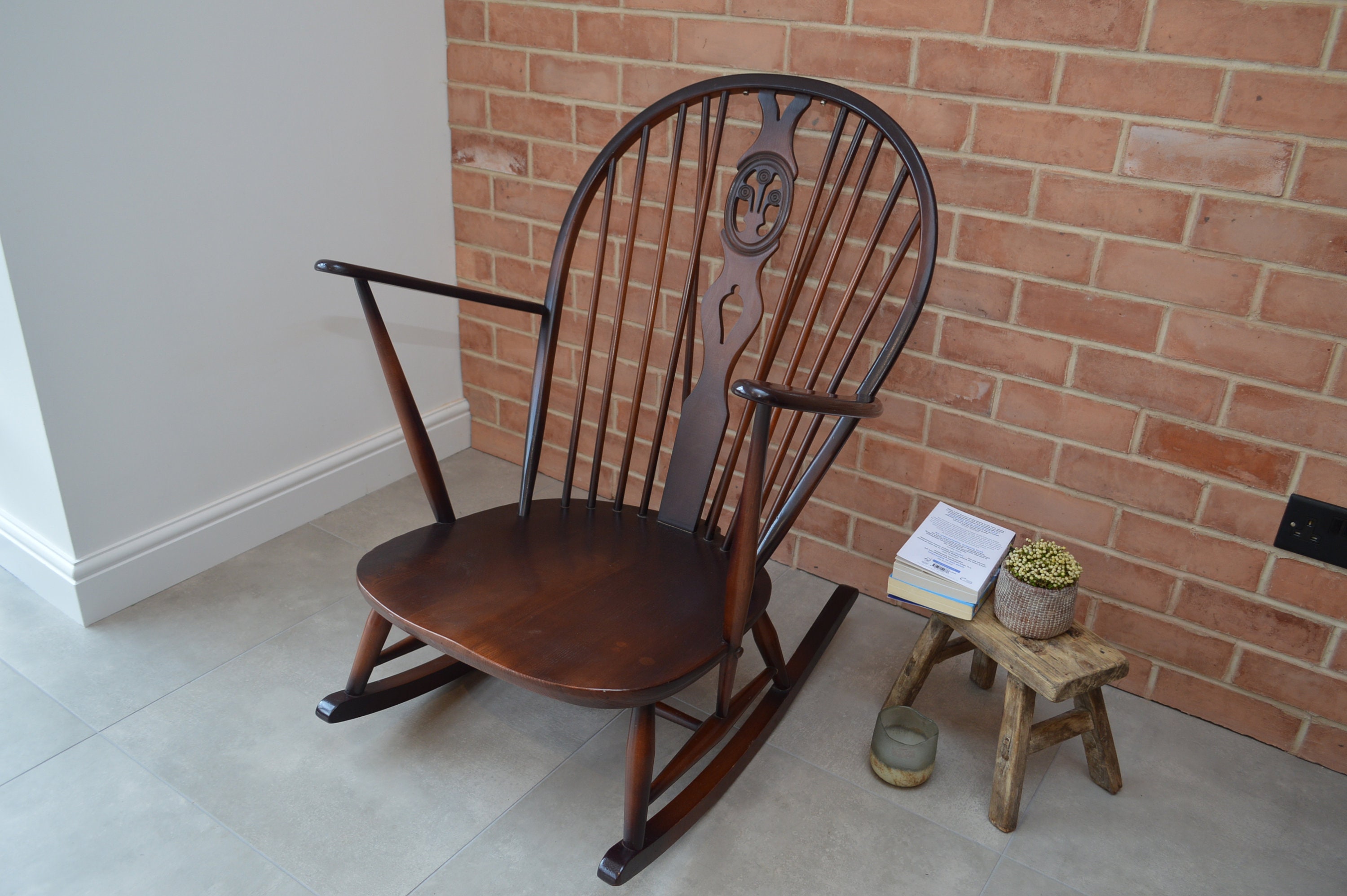Vintage Ercol Grandfather Rocking Chair With Mustard Scandi Etsy UK