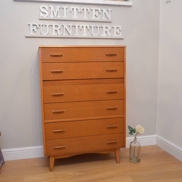 Stunning Lebus 1960's Oak Chest of Drawers / TallBoy