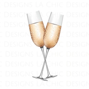 Bubbly Filled Champagne Glasses Png Transparent Commercial Use Clipart Design, Printables, Celebration, Weddings, Milestones, Party Clipart