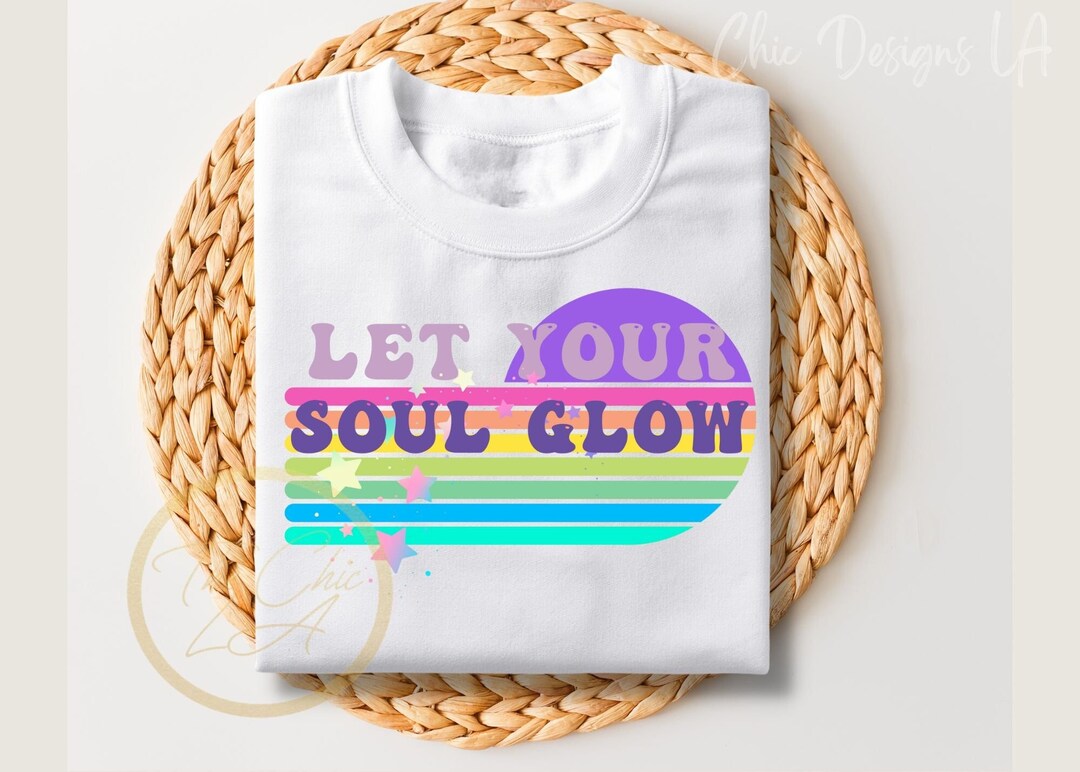Retro Let Your Soul Glow Instant Download Purple Ombre Retro Etsy