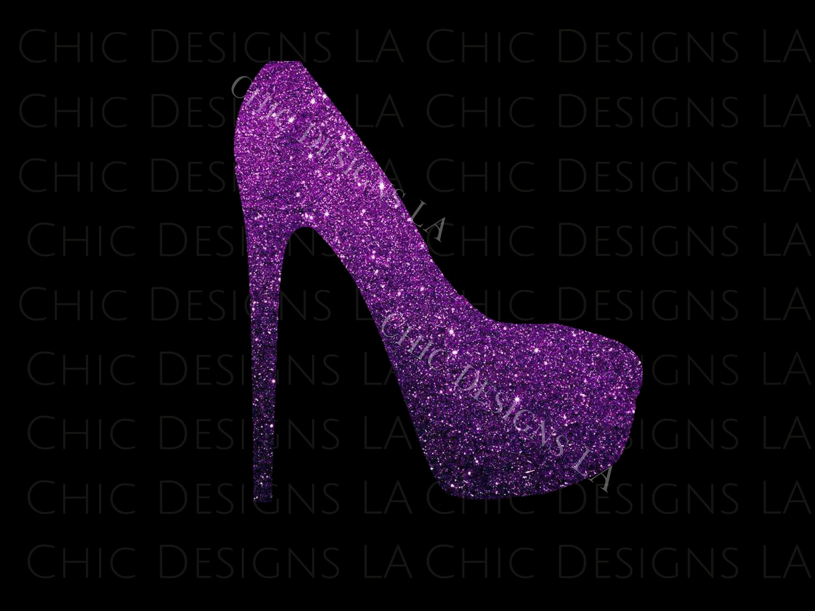Purple Glitter Png Platform Pump Commercial Use Clipart Png - Etsy Canada