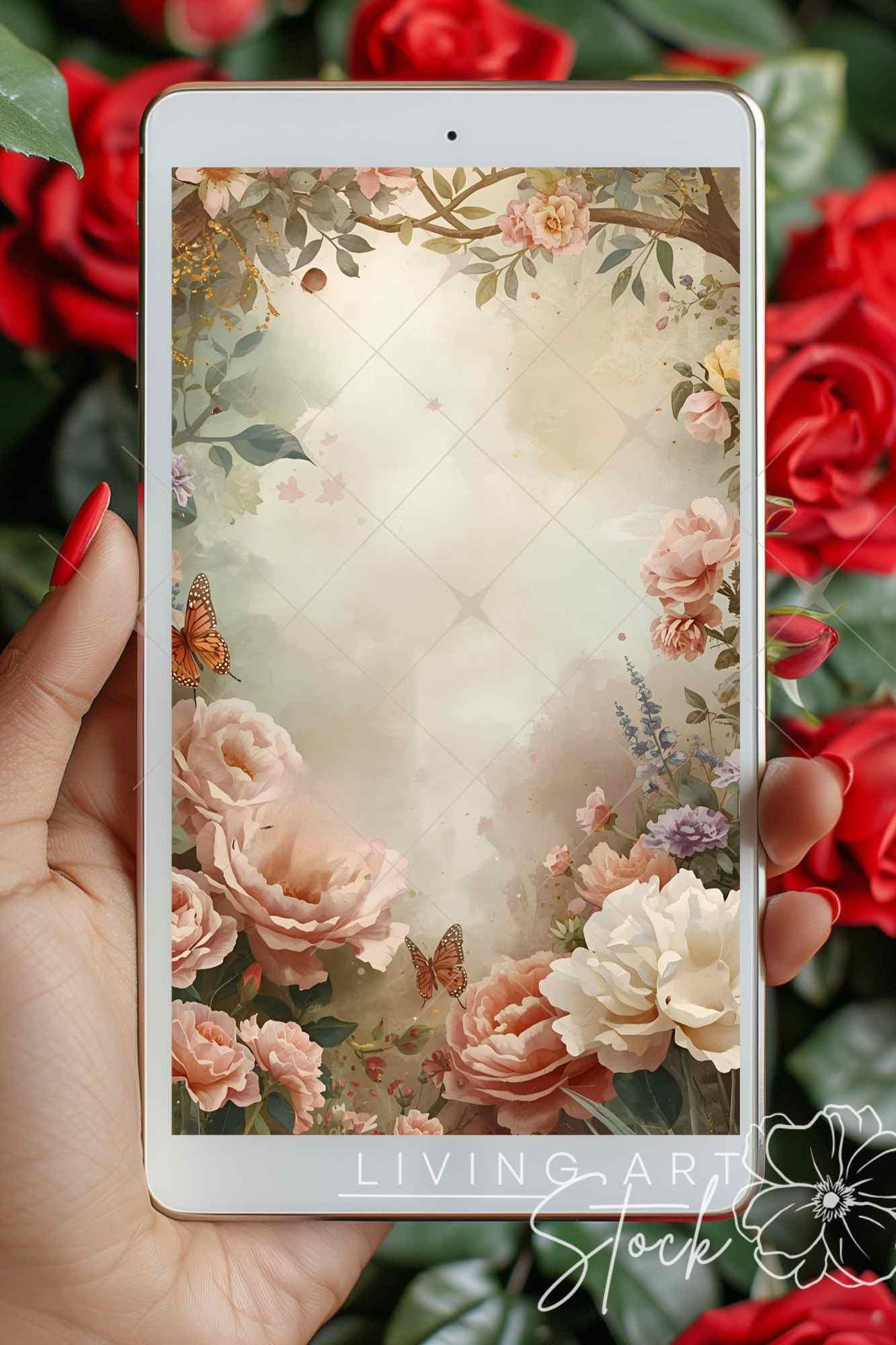 Elegant Vintage Blush Pink Watercolor Floral Digital Paper - Pink ...