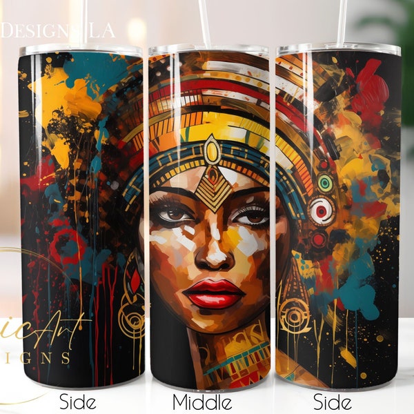 Egyptian Queen African Abstract Print 20 oz Tumbler Wrap Design, Tumbler Wraps, Tumbler Art Prints, African Prints, North African