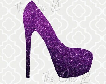purple sequin heels