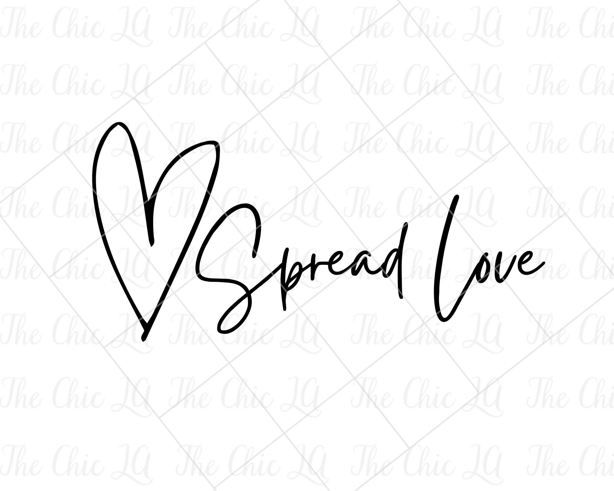 PNG Spread Love With Heart in Black Font Clipart - Etsy