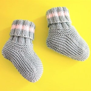 Baby Basic Booties - KNITTING PATTERN - Instant Download