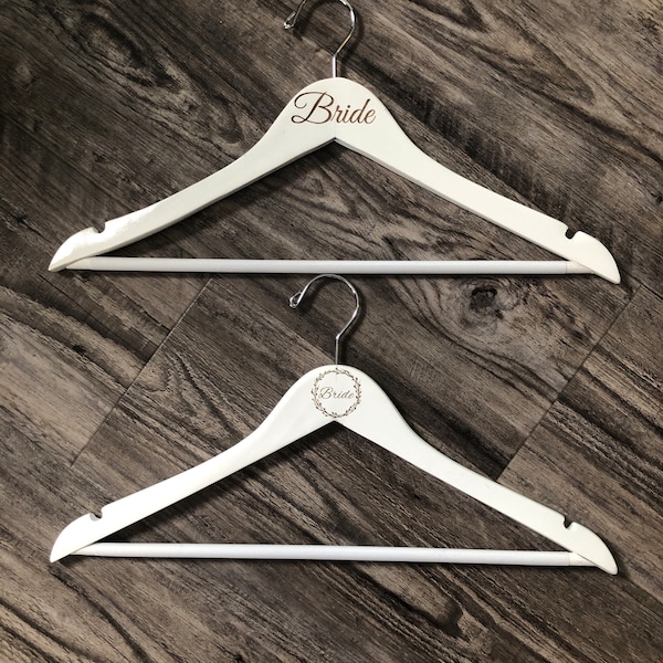 White Wooden Bride hanger