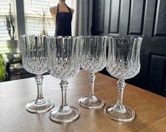Lead Crystal Longchamp Set of 4 Goblets