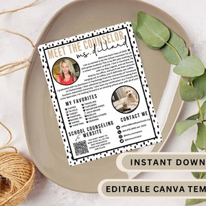 Meet the Counselor | School Counselor | Back to School | Template | Instant Download | Counselor Resource | Newsletter