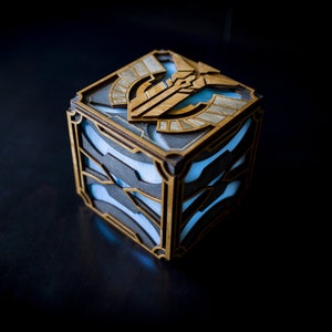 Custom Rivens League of Legends Hextech Crafting Box, League of Legends handgefertigte Box, Schmuck Holzbox, League of Runeterra Box
