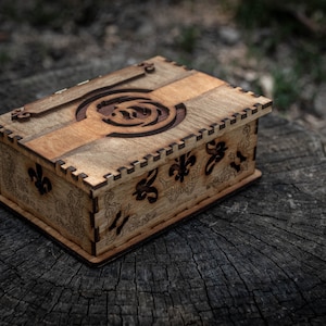 Leyendas de Runeterra Ionia pecho, Leyendas de Runaterra caja hecha a mano, caja de alijo de madera, caja hecha a mano Ionia, caja de nexo joyería